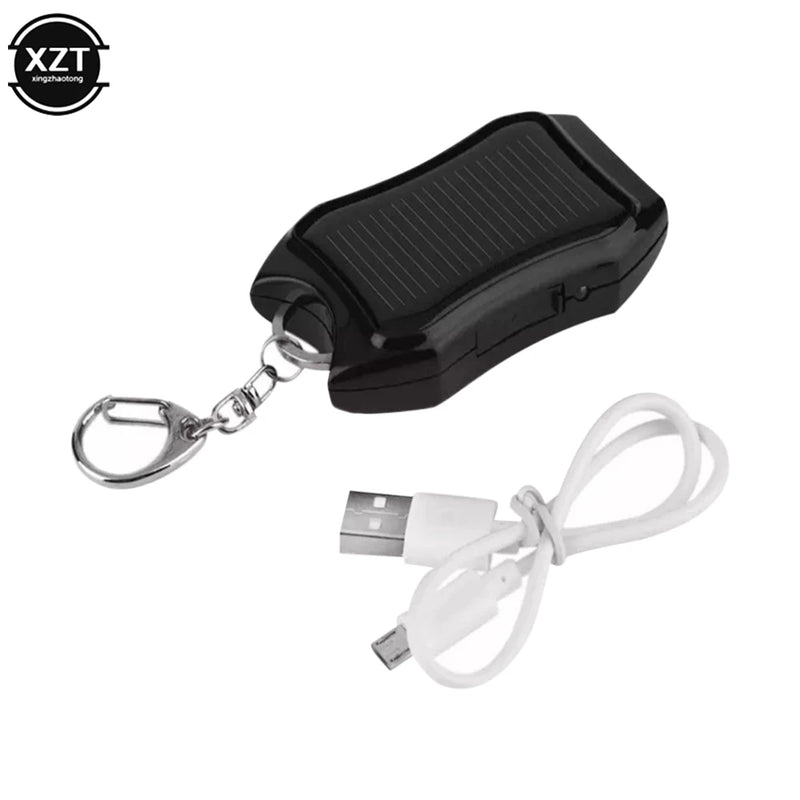 Chaveiro de energia móvel usb externo solar 950mah fonte de alimentação de carregamento rápido com 3 equipamentos de carregamento de luz led para caminhadas viagens