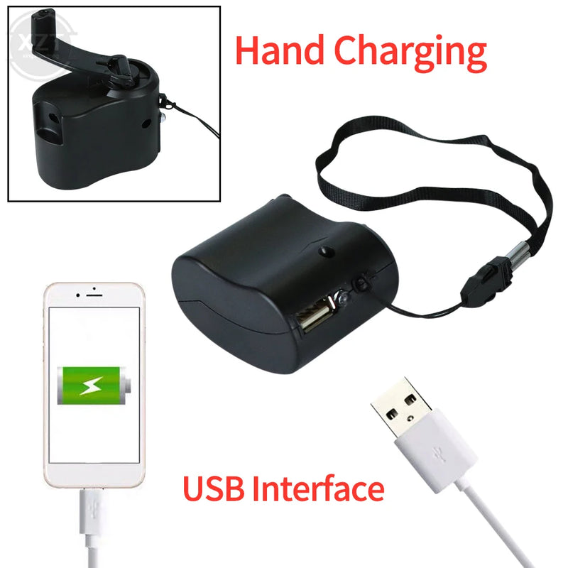 Novo carregador de manivela mini gerador manual compacto carregador de emergência do telefone móvel carregador usb ficar conectado sobrevivência ao ar livre