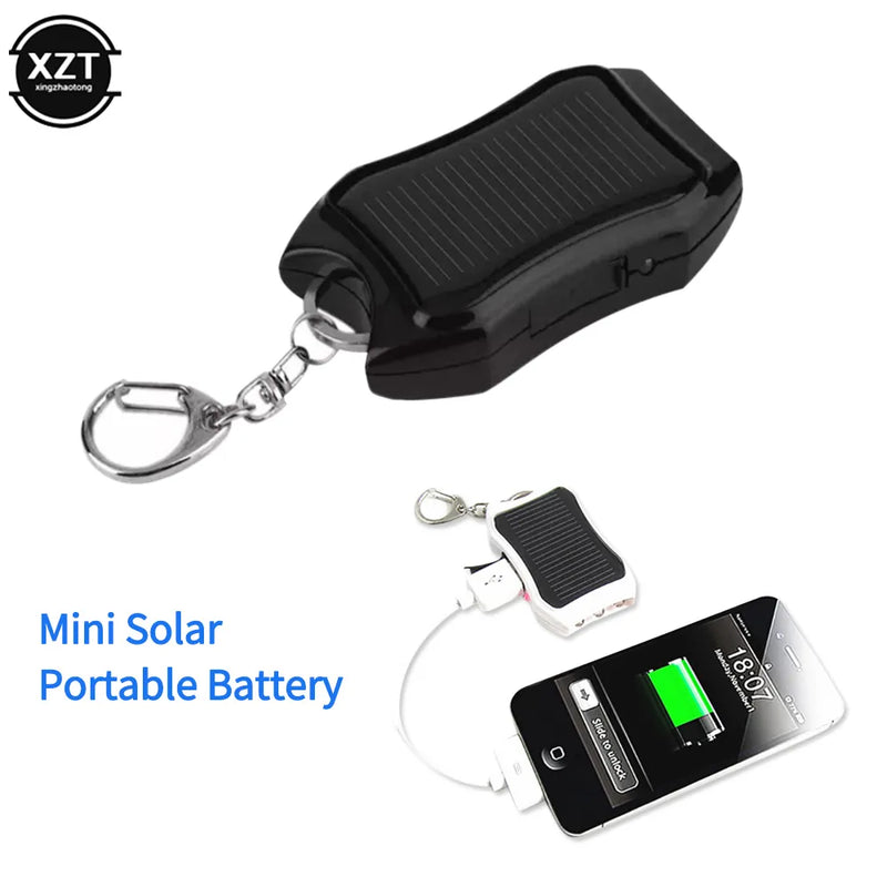 Chaveiro de energia móvel usb externo solar 950mah fonte de alimentação de carregamento rápido com 3 equipamentos de carregamento de luz led para caminhadas viagens