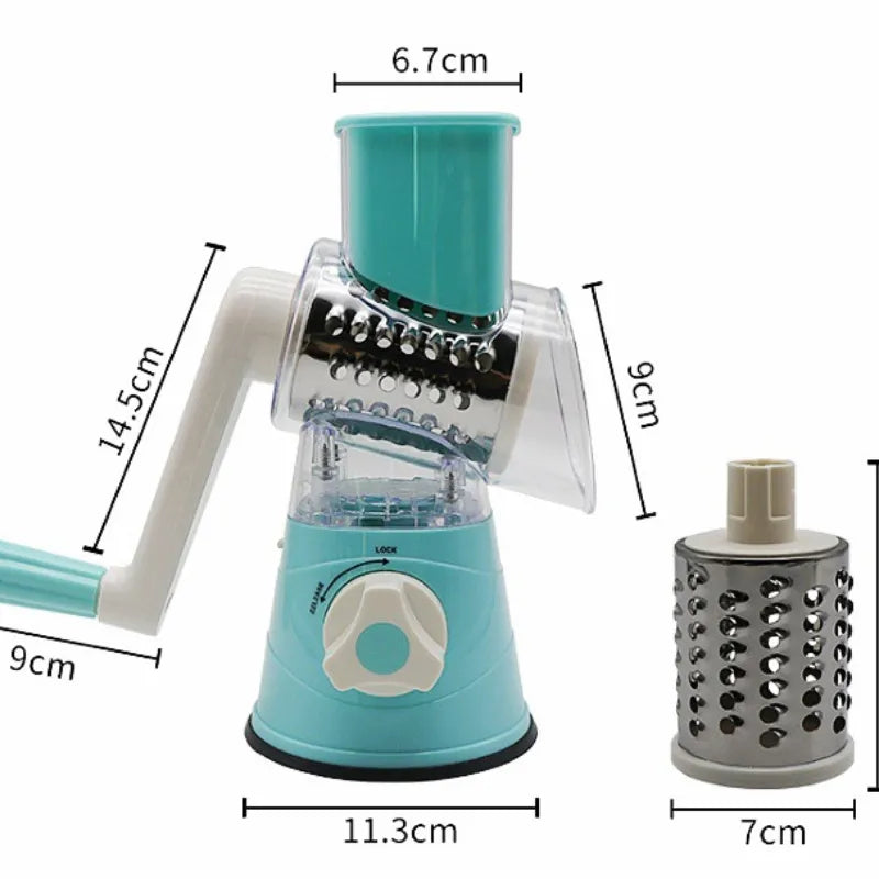 Ralador de queijo rotativo manual para cortador de legumes fatiador de batata mandolina multifuncional picador de vegetais acessórios de cozinha