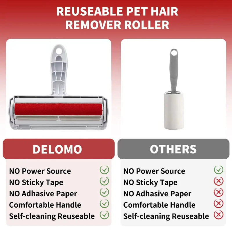 Rolo removedor de pêlos de animais de estimação - Removedor de pêlos de cães e gatos com base autolimpante - Ferramenta eficiente de remoção de pêlos de animais - Perfeito para móveis